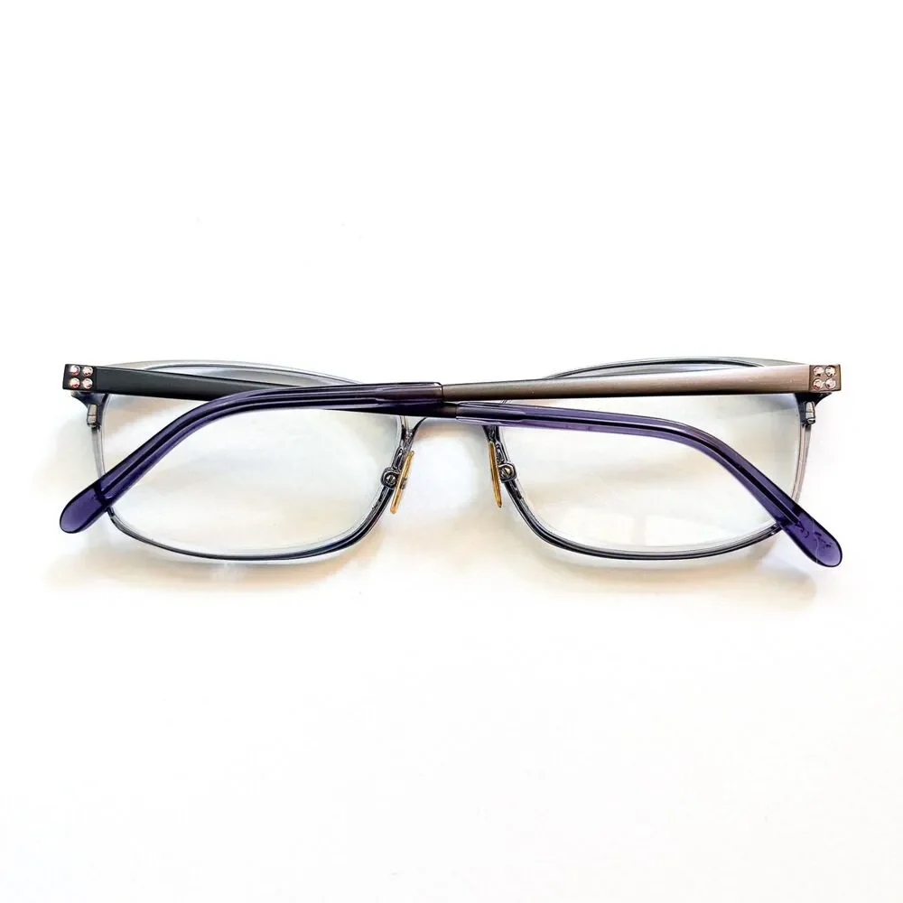 Vera Wang Womens Blue-Gray Cat-Eye Eyeglass Metal FRAMES ONLY 54 16 140